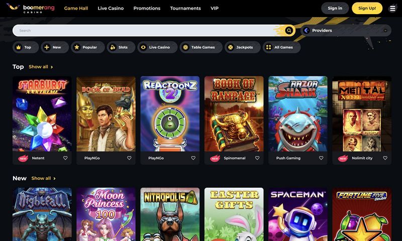 Recensione del sito di Boomerang Casino