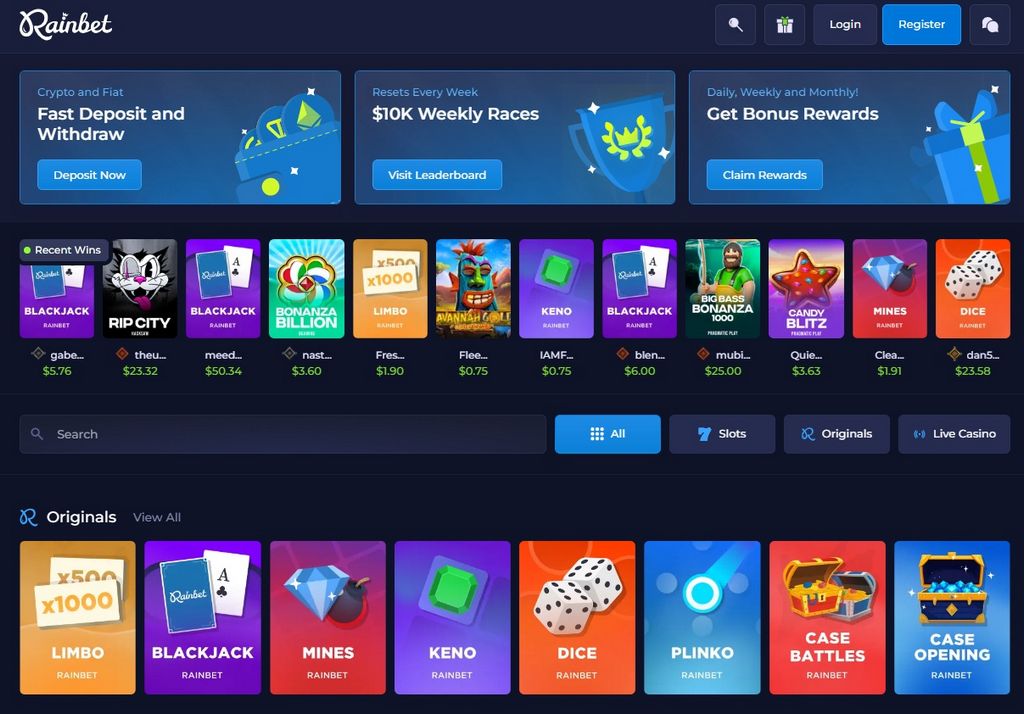 Sito web di Rainbet Casino 2026 - Incentivi, Giochi e Recensioni